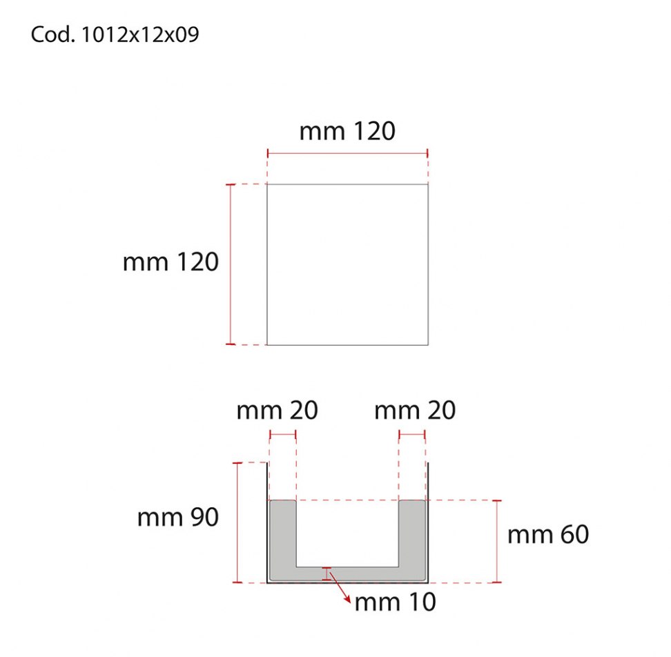 SCATOLA BLU RASO BLU 120X120X90 MM